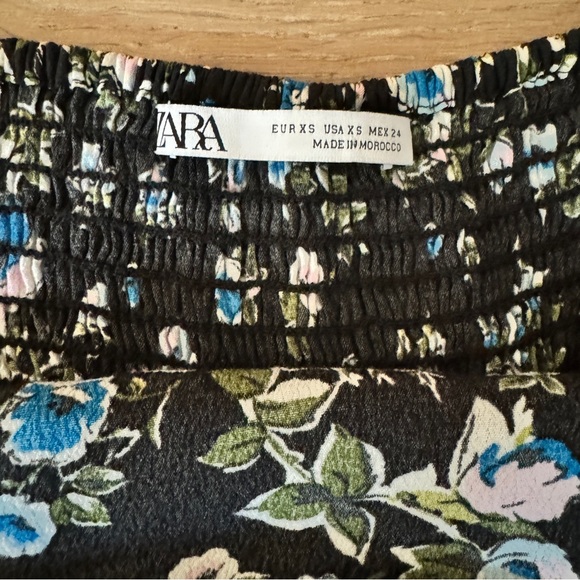 Zara Floral Print Mini Dress with side slit size XS - Picture 10 of 11